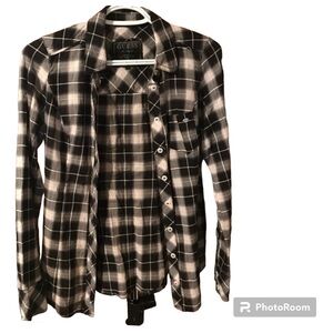 Female plaid guess shirt